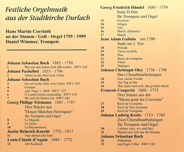 Festliche Orgelmusik aus der Stadtkirche Durlach